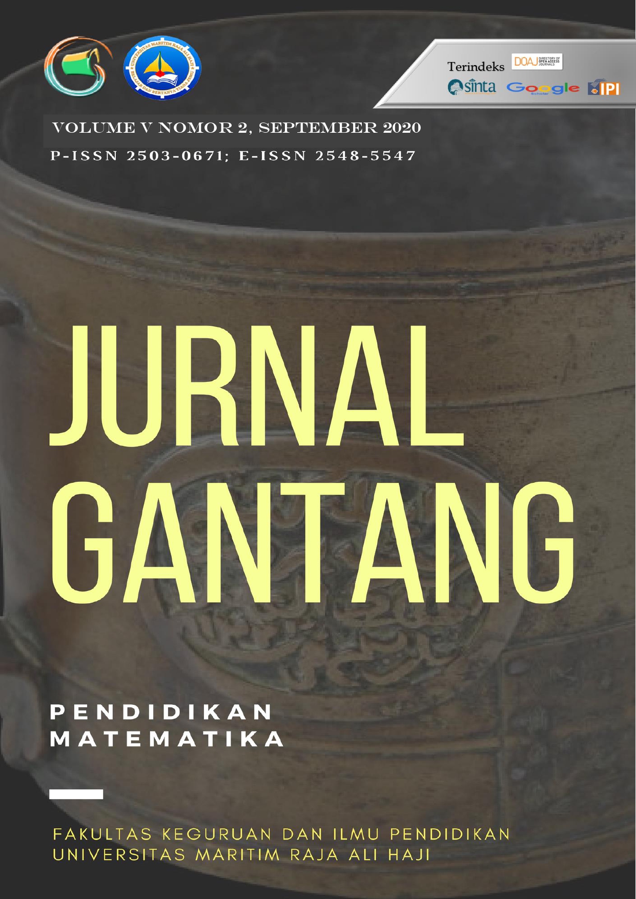 					View Vol. 5 No. 2 (2020): Jurnal Gantang Volume 5 Nomor 2 September 2020
				