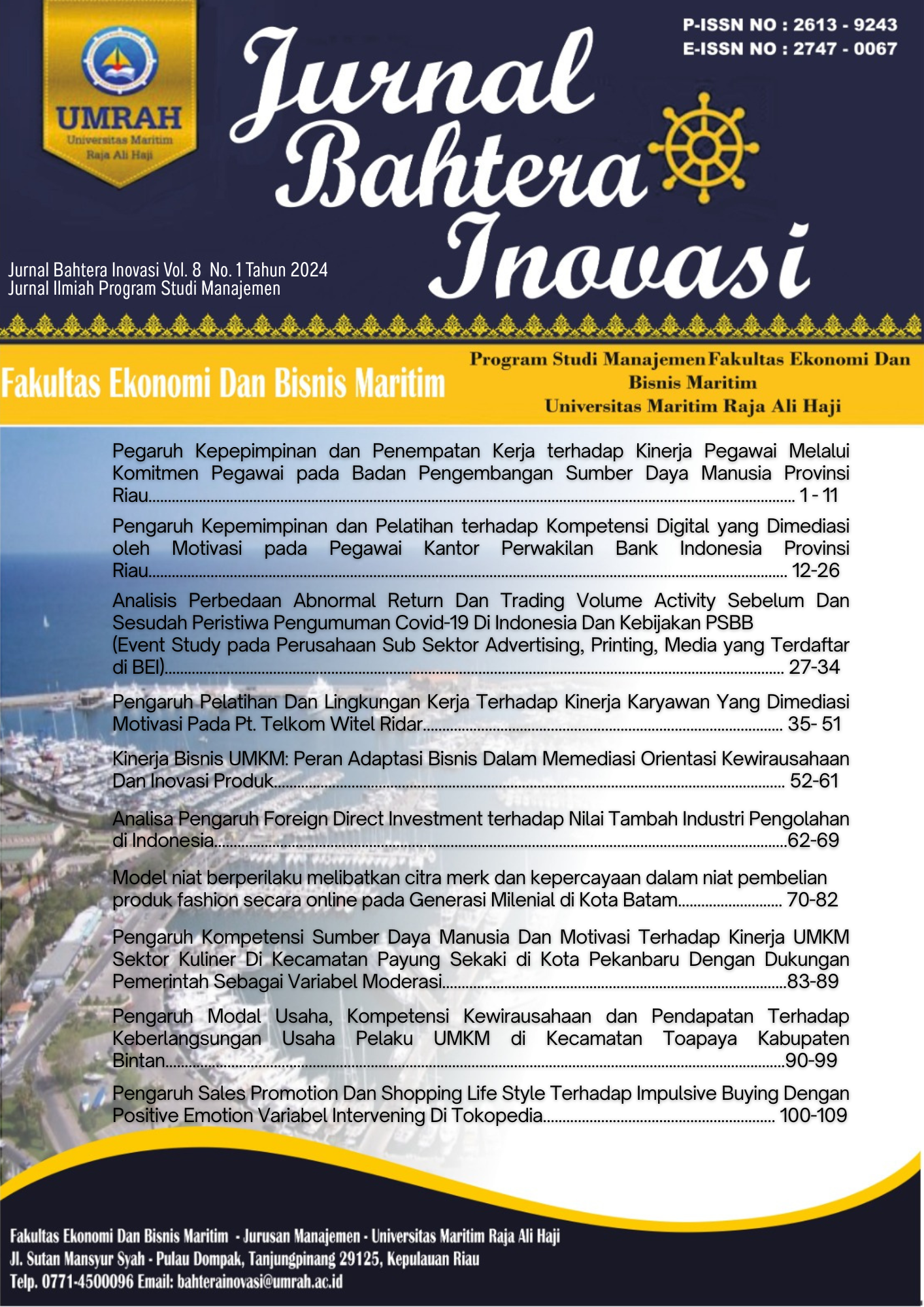 View Vol. 8 No. 1 (2024): Jurnal Bahtera Inovasi