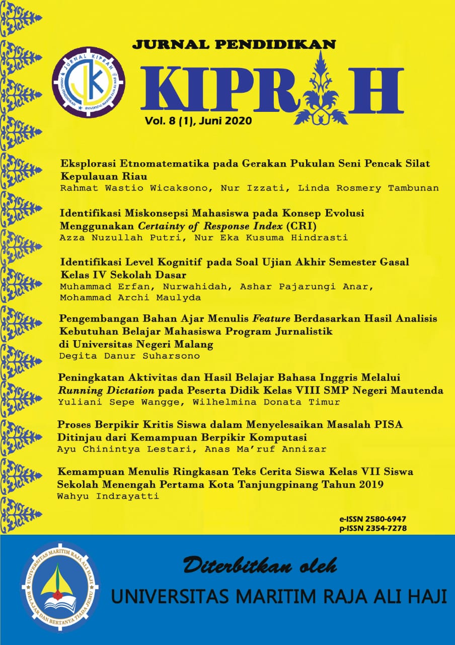 					View Vol. 8 No. 1 (2020): Jurnal Kiprah
				